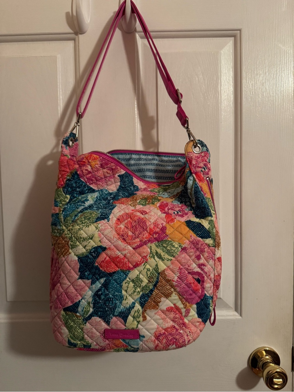 Vera Bradley Quilted Floral Shoulder Bag - Pink, Blue, Green